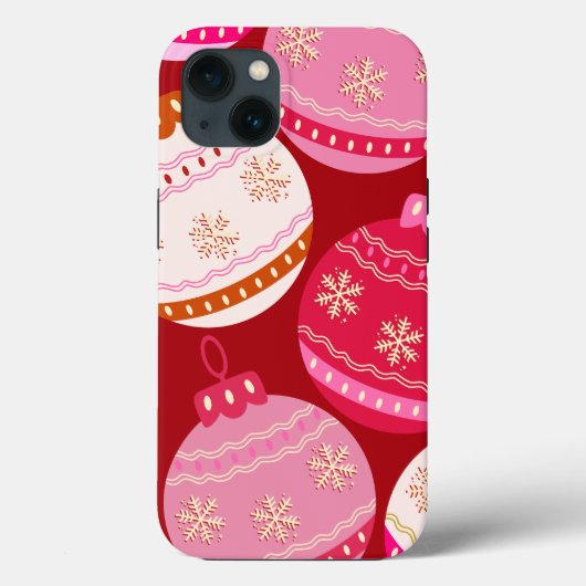 Rosa und rote Weihnachtsbaumchen Case-Mate iPhone Hülle (Rückseite)