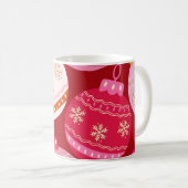 Rosa und rote Weihnachtsbaumchen Kaffeetasse (VorderseiteRechts)