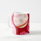 Rosa und rote Weihnachtsbaumchen Kaffeetasse (Vorderseite Links)