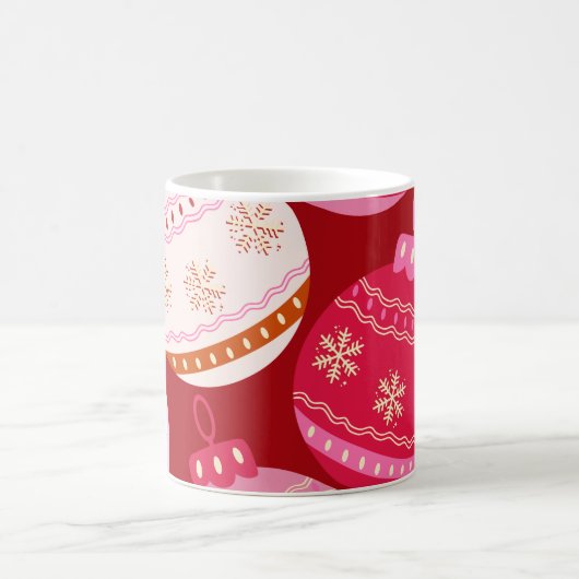 Rosa und rote Weihnachtsbaumchen Kaffeetasse (Mittel)