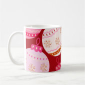 Rosa und rote Weihnachtsbaumchen Kaffeetasse (Links)
