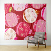 Rosa und rote Weihnachtsbaumchen Wandteppich (Beispiel (Horizontal))