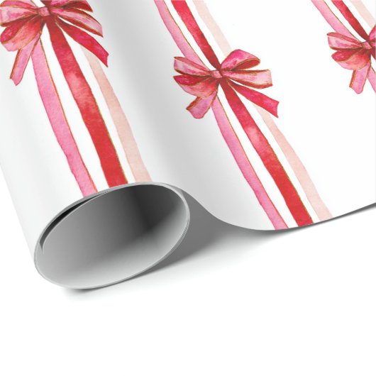 Rosa und rote Weihnachtsbäume Geschenkpapier (Rolleneckpunkt)