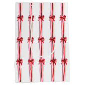 Rosa und rote Weihnachtsbäume Mittlere Geschenktüte (Rückseite)