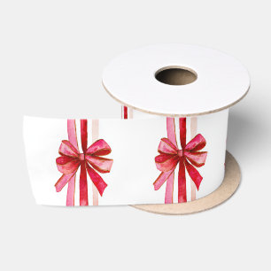 Rosa und rote Weihnachtsbäume Satinband