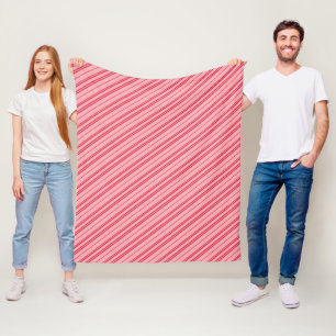 Rosa und rote Weihnachtsbonbon-Streifen Fleecedecke