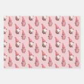 Rosa und rote Weihnachtsgnomen Geschenkpapier Set (Vorderseite 2)