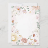 Rosa und rote Wildblumen Brautdusche Einladung (Rückseite)