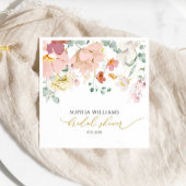 Rosa und rote Wildblumen Brautparty Napkins Serviette