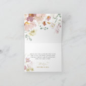 Rosa und Rote Wildblumen Danke Karte (Innenseite)