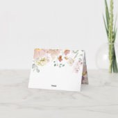 Rosa und Rote Wildblumen Danke Karte (Rückseite)