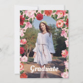 Rosa und roter Abschluss Einladung (Rückseite)