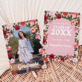 Rosa und roter Abschluss Einladung