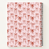 Rosa und Roter Bow Ästhetische Koquette Notizblock (Rückseite)