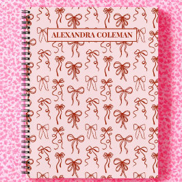 Rosa und Roter Bow Ästhetische Koquette Notizblock