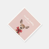 Rosa und Roter Deer Napkin | Birthday Party Serviette (Ecke)