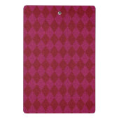 Rosa und roter Diamant Glitzer Mini Klemmbrett (Rückseite)