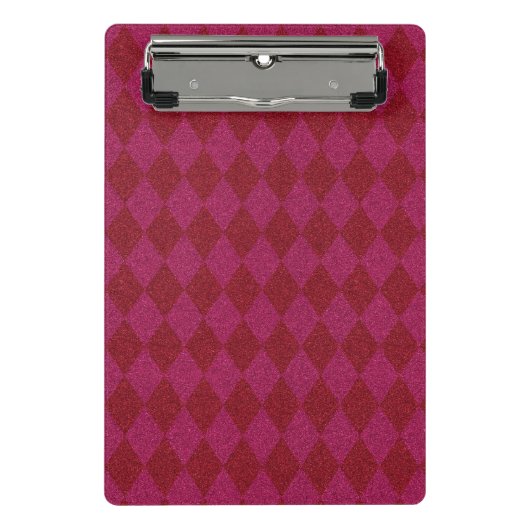 Rosa und roter Diamant Glitzer Mini Klemmbrett (Vorderseite)