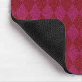 Rosa und roter Diamant Glitzer Mousepad (Ecke)