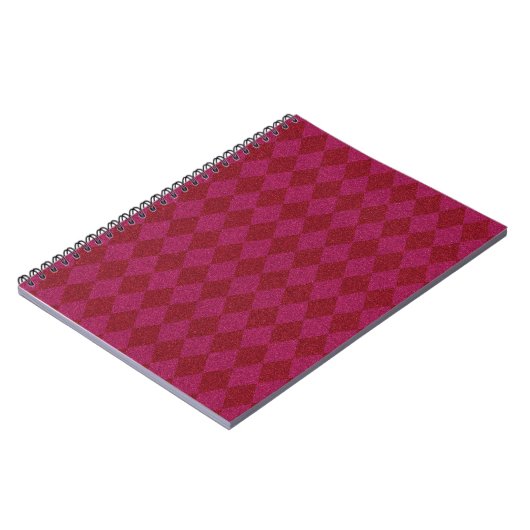 Rosa und roter Diamant Glitzer Notizblock (Linke Seite)