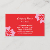 Rosa und roter Hibiskus Blume Visitenkarte (Rückseite)