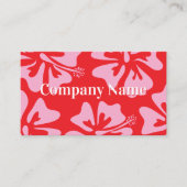 Rosa und roter Hibiskus Blume Visitenkarte (Vorderseite)