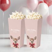 Rosa und Roter Hirsch Popcorn | Birthday Party Geschenkschachtel