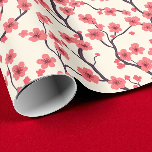 Rosa und Roter Kirschblossom Geschenkpapier