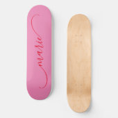 Rosa und roter, klassischer Swash-Name Skateboard (Vorderseite)