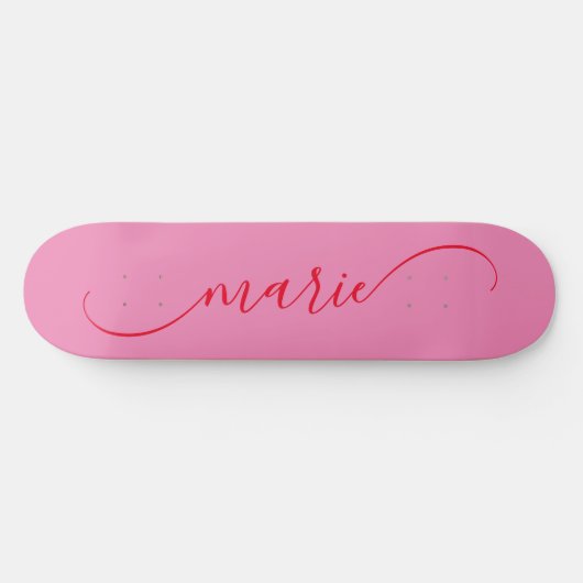 Rosa und roter, klassischer Swash-Name Skateboard (Horizontal)
