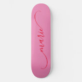 Rosa und roter, klassischer Swash-Name Skateboard (Vorderseite)