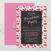 Rosa und roter Lippenstift Einladung (Vorne/Hinten)