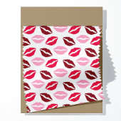 Rosa und roter Lipstick Kisses Pattern Stoff