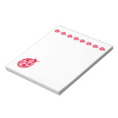 Rosa und roter Marienkäfer Notizblock (Rotiert)