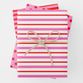 Rosa und roter Polka-Punkt gestrichen Geschenkpapier Set (Beispiel)