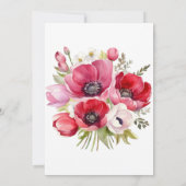 Rosa und roter Poppy Tulips Bridesmaids Luncheon Einladung (Rückseite)