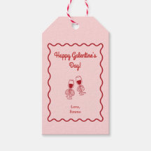 Rosa und roter Retro-Galentines-Tag