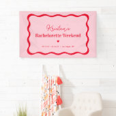 Rosa und roter Retro-Junggeselinnen-Abschied Banner (Insitu)