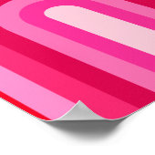 Rosa und roter Retro-Regenbogen Poster (Ecke)