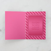 Rosa und roter Streifen Danke Karte (Innenseite)