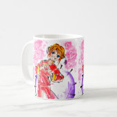 Rosa und Roter Valentinstag Kagura Yato Kaffeetasse (Vorderseite Links)