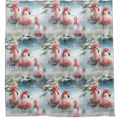 Rosa und roter Weihnachtsbrand Duschvorhang (Vorderseite)