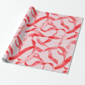 Rosa und rotes Band Geschenkpapier (Ungerollt)