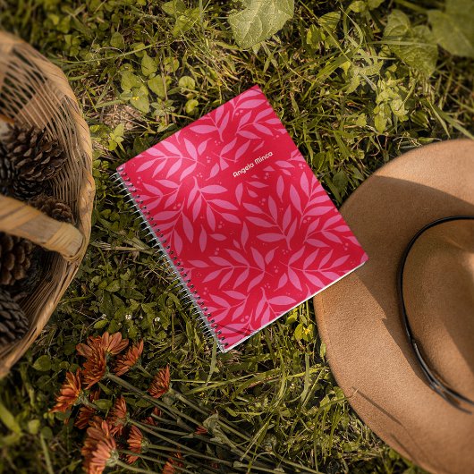 Rosa und rotes Blattwerk Notizblock