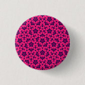 Rosa und rotes Boho mandala-Muster Button (Vorderseite)