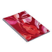 Rosa und rotes botanisches Aquarellbild Notizblock (Rechte Seite)