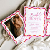 Rosa und rotes Brautparty Einladung