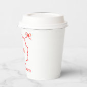 Rosa und rotes Brautparty für die Retro-Grenze Pappbecher (Links)