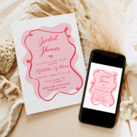 Rosa und rotes Brautparty mit geraden Rahmen