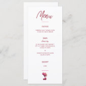 Rosa und rotes Brunch und Bubbly-Menü Menükarte (Vorne/Hinten)